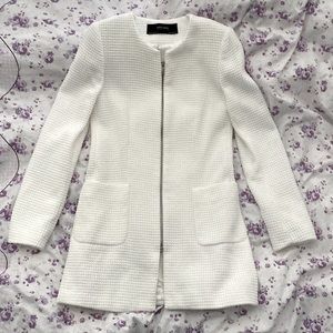 ZARA Zipper Dress Jacket Ivory Size M